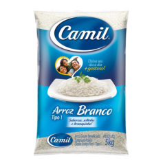 Arroz Branco Longo Fino Tipo 1 Camil 5Kg