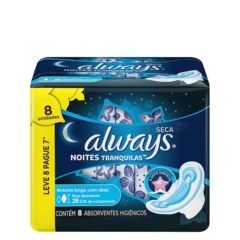 Absorvente Always Seca com Abas Noites Tranquilas 8Un