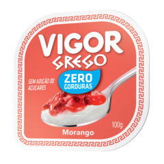 Iogurte Vigor Grego Zero Gorduras Morango 100g