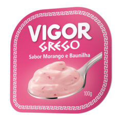 Iogurte Vigor Grego Morango e Baunilha 100g