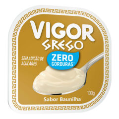Iogurte Vigor Grego Zero Gorduras Baunilha 100g