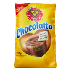 Achocolatado em Pó 3 Corações Chocolatto Sachê 300g